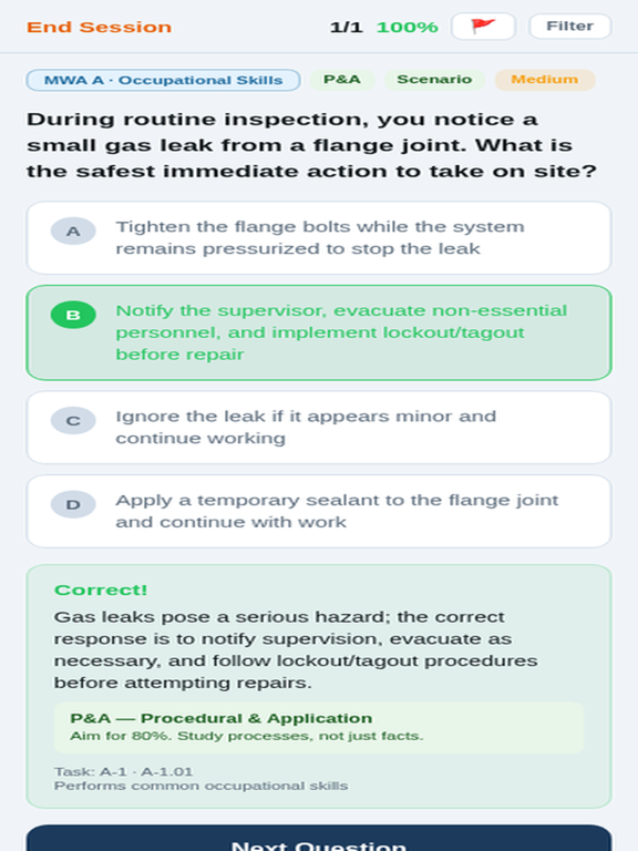 App answer review screen
